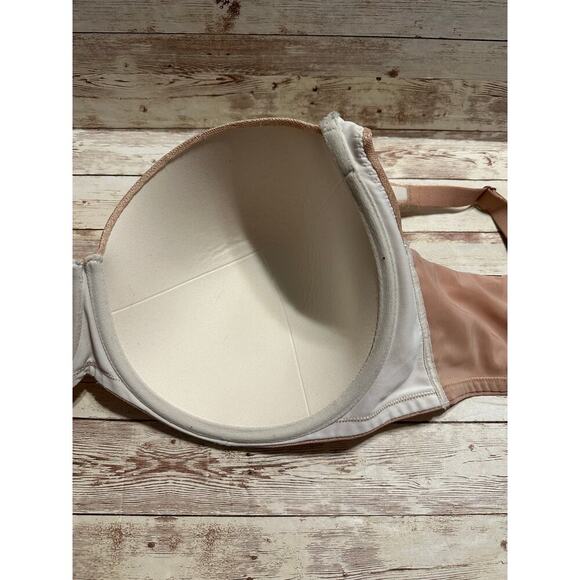 SOMA Geo Lace Full Coverage Bra Size 42G Beige Neutral Pink Padded Underwire - Picture 5 of 7